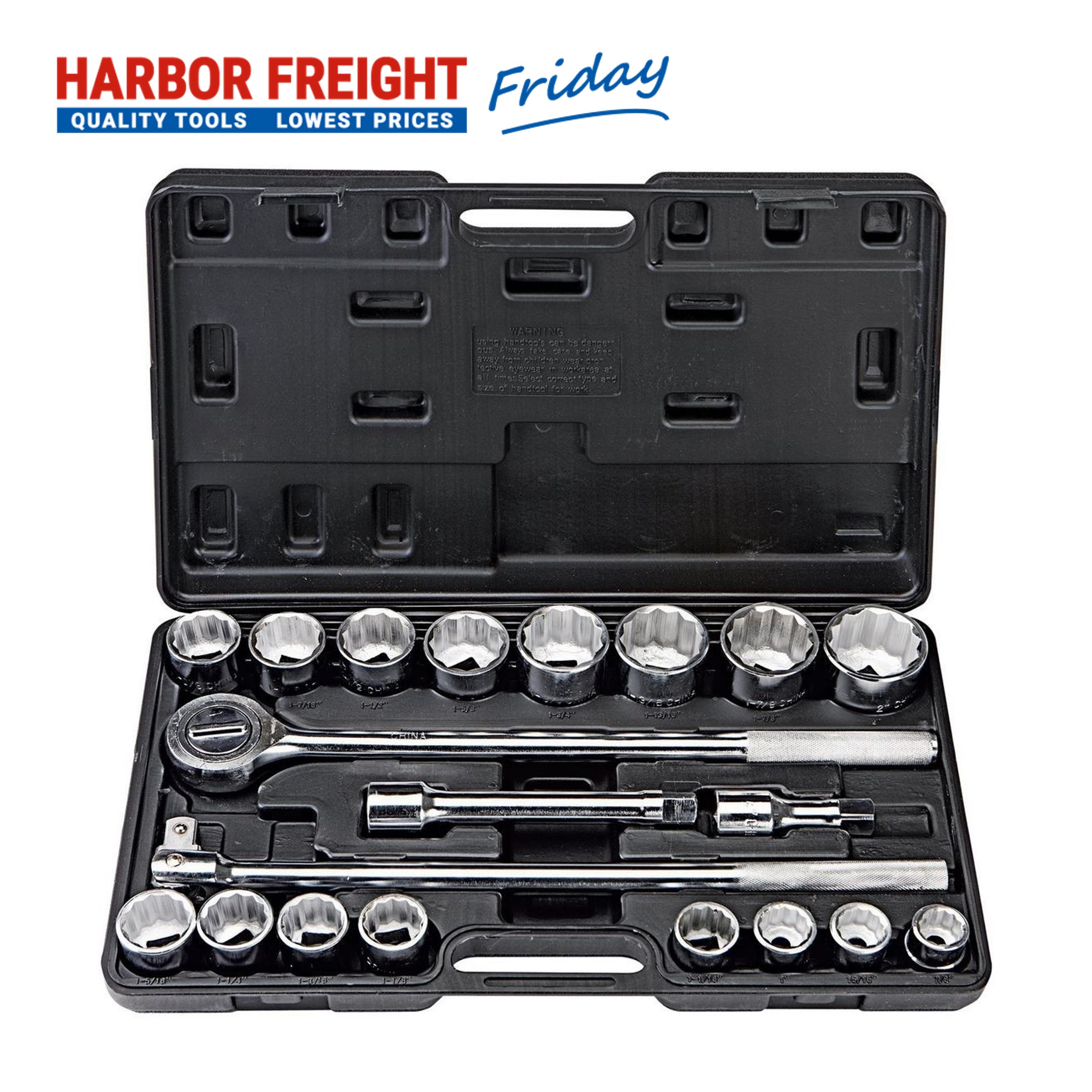 Read more about the article Pittsburg  –  3/4 in. Drive SAE Socket Set