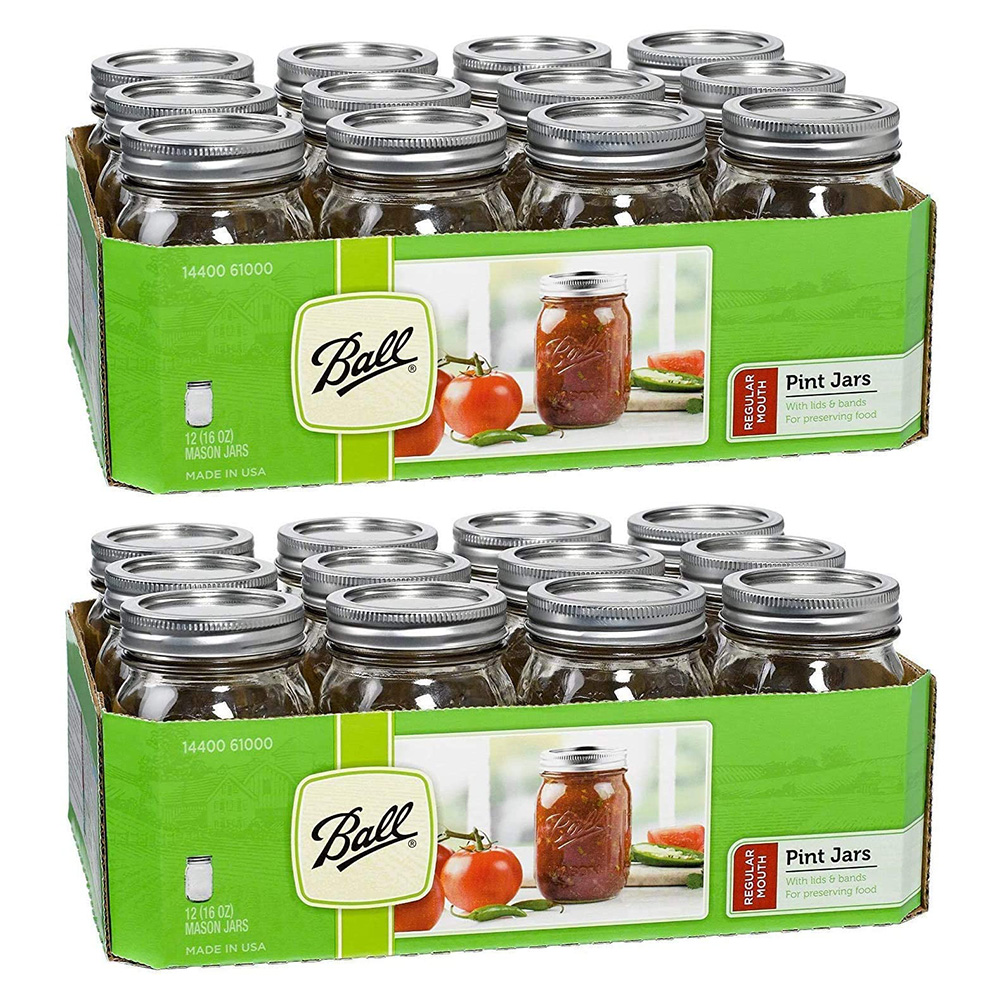 Read more about the article Ball – Regular Mouth Pint 16-oz Mason Jar with Lids and Bands (Pack of 24)