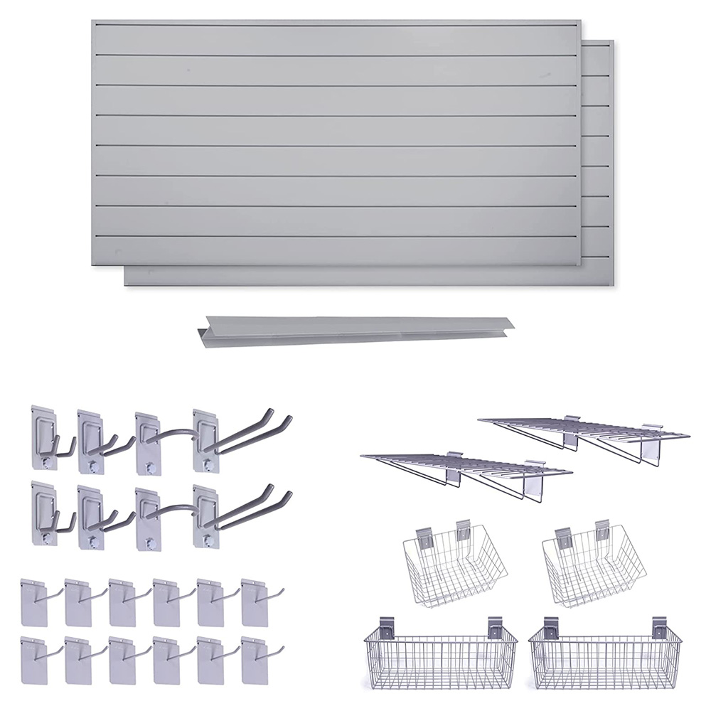 Read more about the article Crownwall – 6″ Slat Wall Super Organizer Bundle (64 sqft) with 26-Piece Accessory Kit 