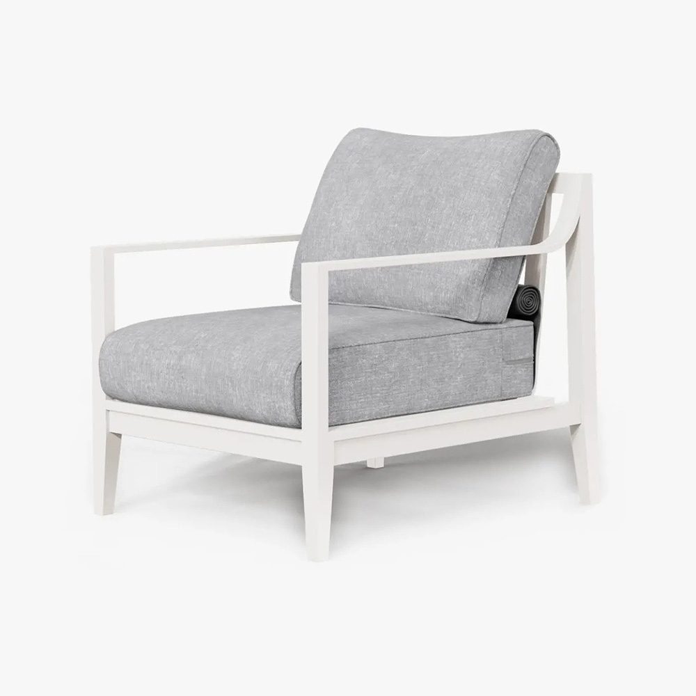Outer - White Aluminum Outdoor Armchair