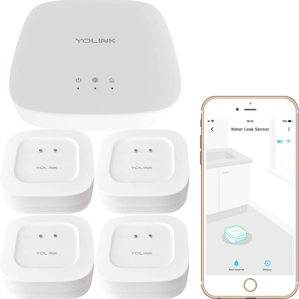 YoLink - Wireless Smart Home Water Sensor 4-Pack